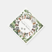 野生のジャングル動物 |赤ちゃんシャワー スタンダードカクテルナプキン (角)