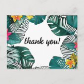 野生のジャングル離れの花ピンク黄色のハイビスカス ポストカード (正面)