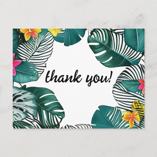 野生のジャングル離れの花ピンク黄色のハイビスカス ポストカード (正面)