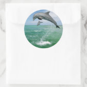 野生のジャンピングと遊群生のイルカ ラウンドシール (バッグ)