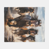 野生のスタンピード フリースブランケット (正面(横))