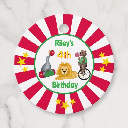 野生のストライプのサーカス動物の原色 フェイバータグ (正面)