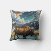 野生のセレニティ – バッファロー クッション (裏面)