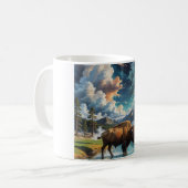 野生のセレニティ – バッファロー コーヒーマグカップ (正面左)