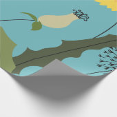 野生のタンポポのプリント ラッピングペーパー (角)