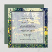 野生のタンポポの花春の結婚式 招待状 (正面/裏面)