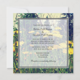 野生のタンポポの花春の結婚式 招待状