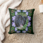 野生のチコリーの花のフレーム独自の写真を作成 クッション (ブランケット)