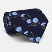 野生のチコリー花植物水彩画 ネクタイ (ロール)