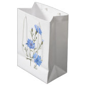 野生のチコリー花植物水彩画 ミディアムペーパーバッグ (正面アングル)