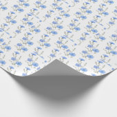 野生のチコリー花植物水彩画 ラッピングペーパー (角)