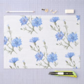 野生のチコリー花植物水彩画 薄葉紙 (クラフト)