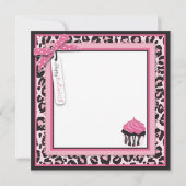 野生のチータのプリント及びカップケーキの誕生日 カード (裏面)