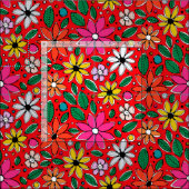 野生のディトリッド赤 ファブリック (タイル)