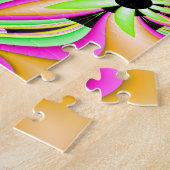 野生のデイジーのフラクタルの芸術 ジグソーパズル (側面)