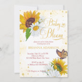 野生のデイジーひまわりベビーで開花の赤ちゃんシャワー 招待状 (正面)