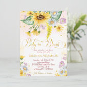 野生のデイジーひまわりベビーで開花の赤ちゃんシャワー 招待状 (スタンド正面)