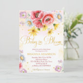 野生のデイジーポピーベビー開花の赤ちゃんシャワーテンプラット 招待状 (スタンド正面)