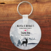 野生のトナカイ グレー・ウォーターカラー クリスマス キーホルダー (正面)