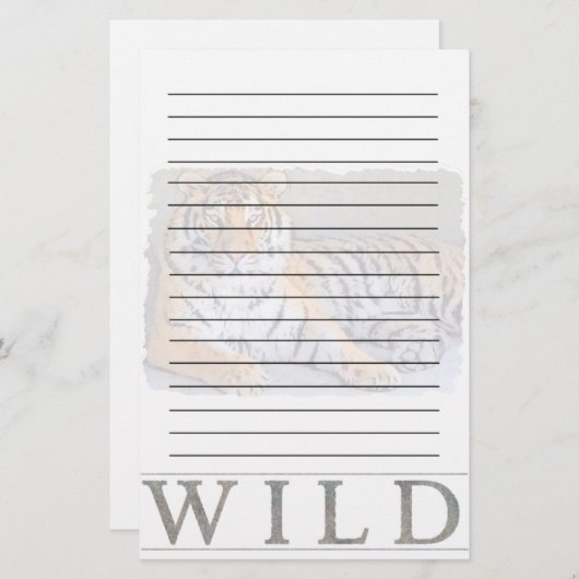 野生のトラの文房具 便箋 (正面/裏面)