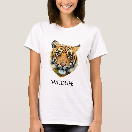 野生のトラの顔 Tシャツ (正面)