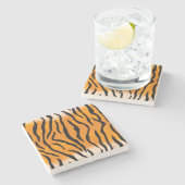野生のトラは縞で飾ります ストーンコースター (横)