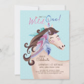 野生のトライバルのウイスカラーのユニコーン 招待状 (正面)