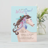 野生のトライバルのウイスカラーのユニコーン 招待状 (スタンド正面)