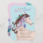 野生のトライバルのウイスカラーのユニコーン 招待状 (正面/裏面)