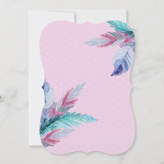 野生のトライバルのウイスカラーのユニコーン 招待状 (裏面)