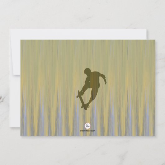 野生のトリックの写真のスケートボードの招待状 招待状 (裏面)