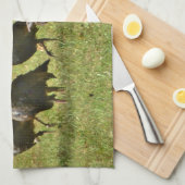 野生のトルコ、カモフラージカラー キッチンタオル (四つ折り)