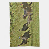 野生のトルコ、カモフラージカラー キッチンタオル (縦)