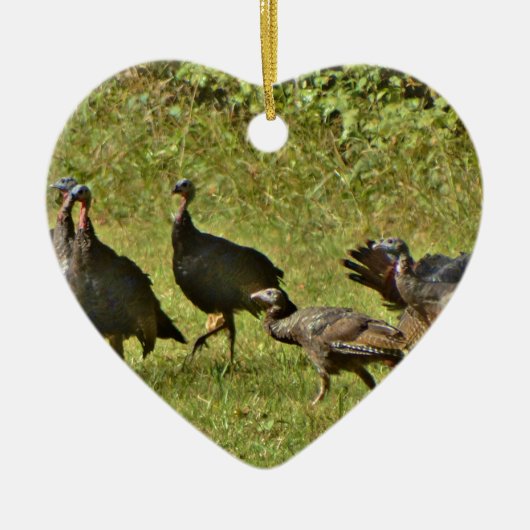 野生のトルコ、カモフラージカラー セラミックオーナメント (正面)