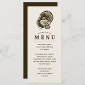 野生のトルコ |感謝祭カスタマイズディナーメニュー メニュー (正面/裏面)