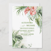 野生のトロピカルパカジュアルメ結婚ス 招待状 (正面)