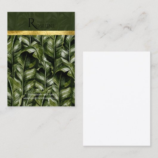 野生のトロピカルパームグリーンロゴイヤリングディスプレイ 名刺 (正面/裏面)