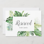 野生のトロピカルパーム予約サイン (正面)