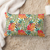 野生のトロピカルパーム葉 ランバークッション (ブランケット)