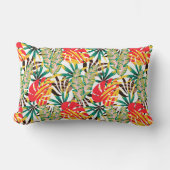 野生のトロピカルパーム葉 ランバークッション (正面)