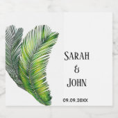 野生のトロピカルパ葉メンズグ結婚リーズ スパークリングワインラベル (シングルラベル)