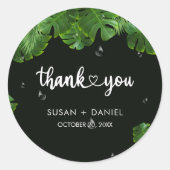 野生のトロピカルラッシュパ葉ームズ結婚サンキュー ラウンドシール (正面)