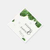 野生のトロピカルラ葉ッシュパームモダン&結婚s スタンダードカクテルナプキン (角)