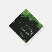 野生のトロピカルラ葉ッシュパームモダン&結婚s スタンダードカクテルナプキン (角)