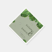 野生のトロピカルラ葉ッシュパームモダン&結婚s スタンダードカクテルナプキン (角)