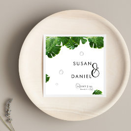 野生のトロピカルラ葉ッシュパームモダン&結婚s スタンダードカクテルナプキン