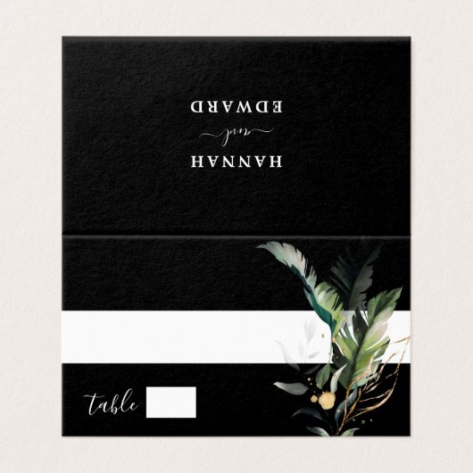 野生のトロピカル結婚な葉の黒い座席表 (外部フラット)