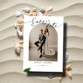 野生のトロピ葉カル結婚&モダンs Arch Photo セーブザデート