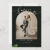 野生のトロピ葉カル結婚&モダンs Arch Photo セーブザデート (正面)