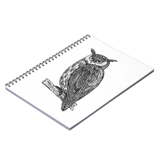 野生のトーテムの動物のフクロウの落書き ノートブック (左側)